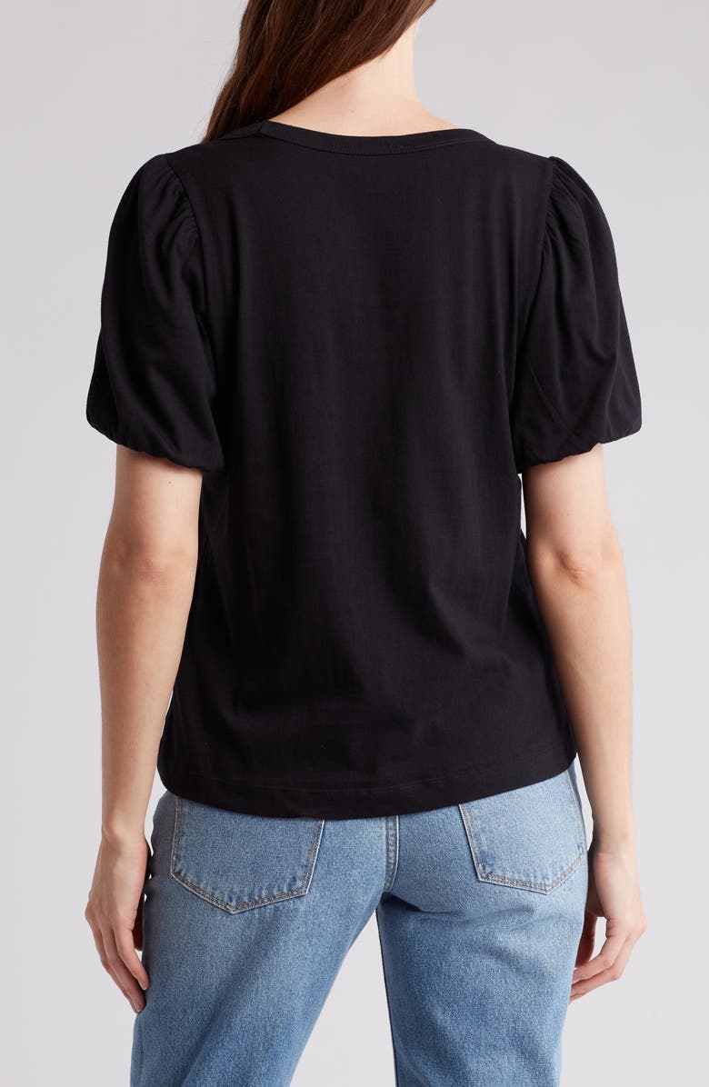 T Tahari Bubble Sleeve T-Shirt, Alternate, color, Black