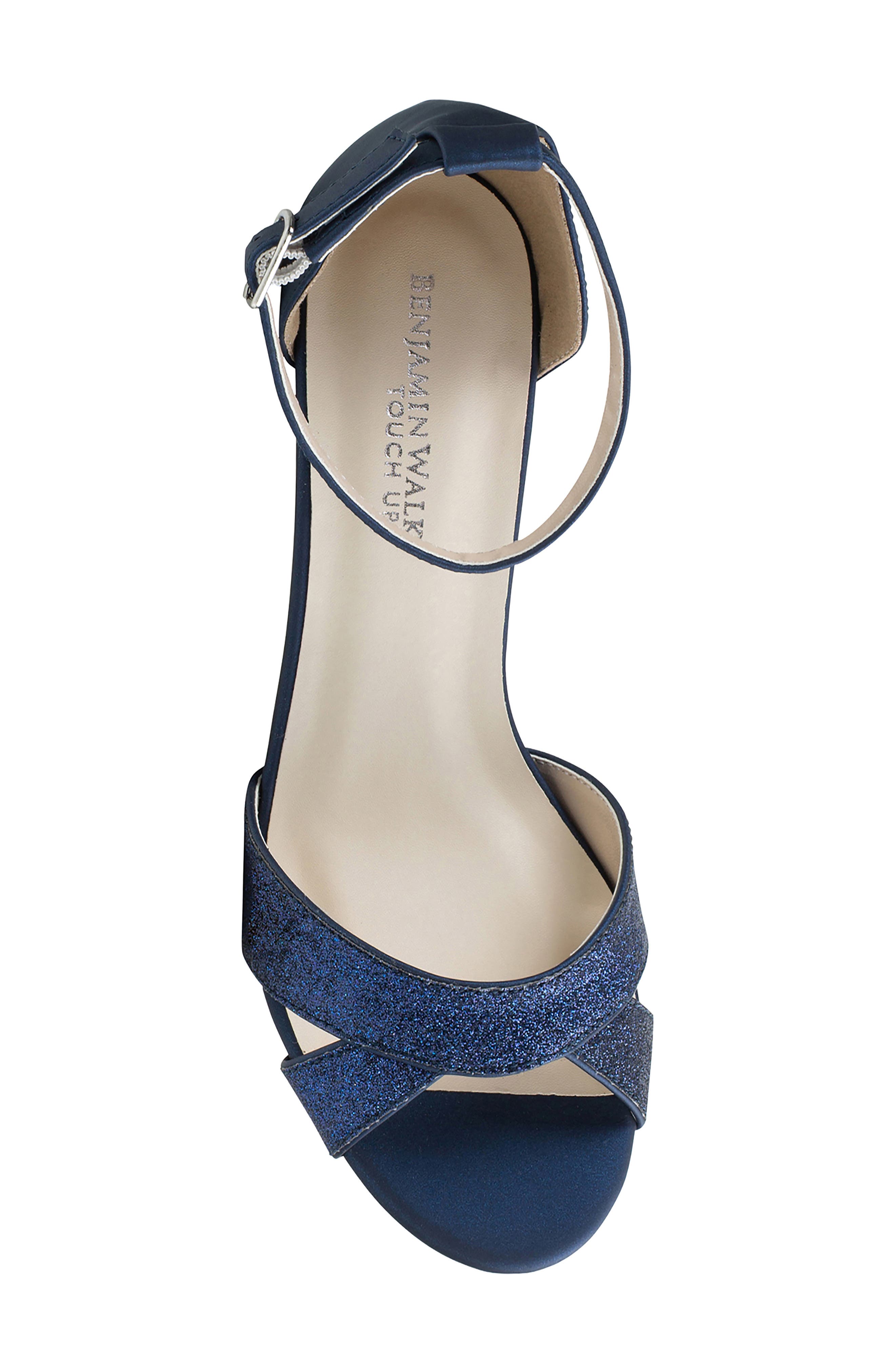 Clementine Kitten Heel Ankle Strap Sandal, Alternate, color, NAVY