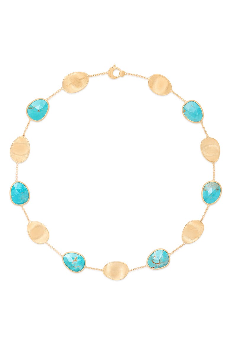 Lunaria Turquoise Station Collar Necklace, Main, color, GOLD/ TURQUOISE