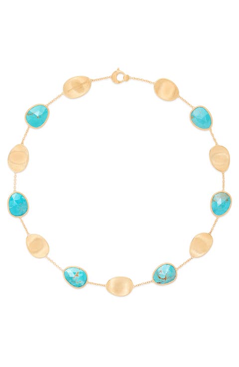 Lunaria Turquoise Station Collar Necklace