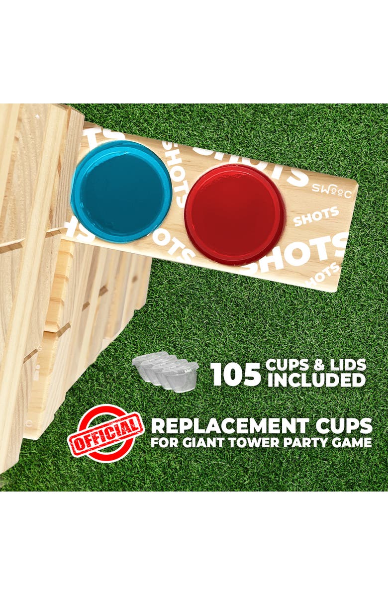 Swooc Games 105 Extra/Replacement Gelatin Shot Cups & Lids, Alternate, color, Clear