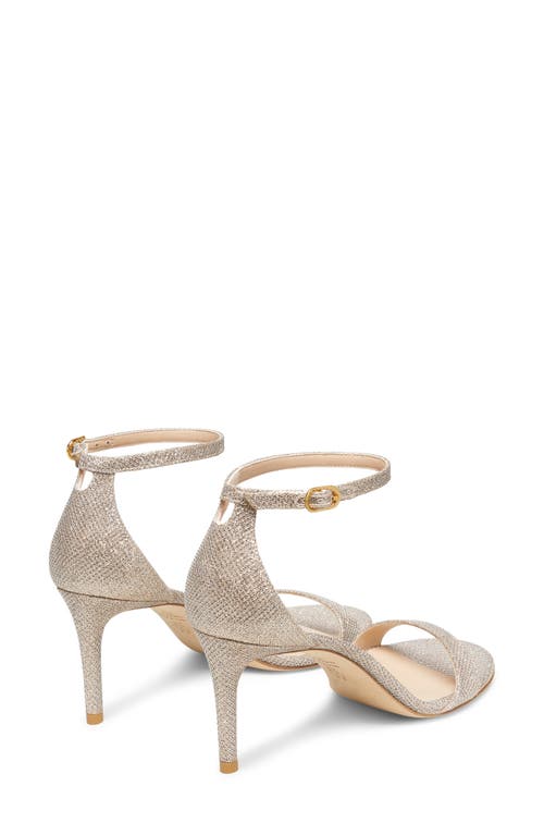 Stuart Weitzman Woman Sandals Platinum Size 5.5 Textile Fibers In Poudre