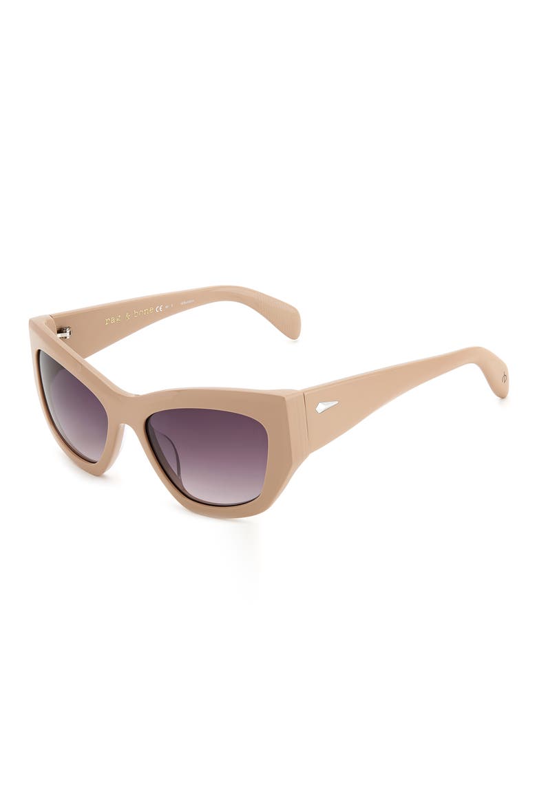56mm Gradient Cat Eye Sunglasses, Alternate, color, BEIGE