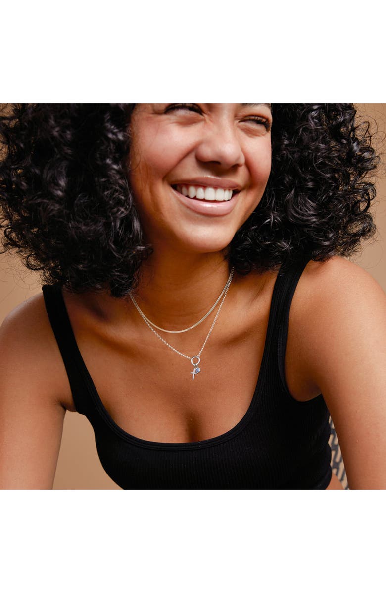 MADE BY MARY Cross Charm Pendant, Alternate, color, Silver