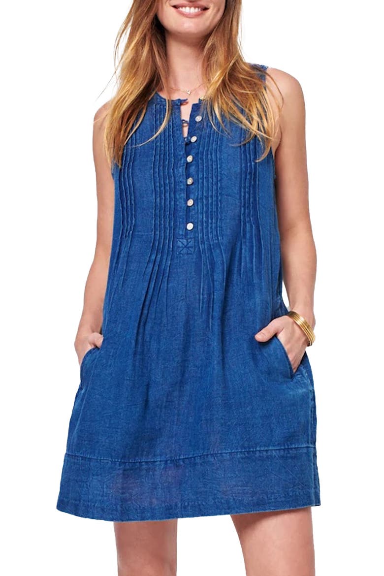 Isha Sleeveless Organic Cotton Dress, Main, color, INDIGO