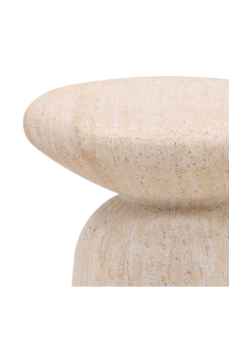 Marek Faux Travertine Outdoor Side Table, Alternate, color, Natural
