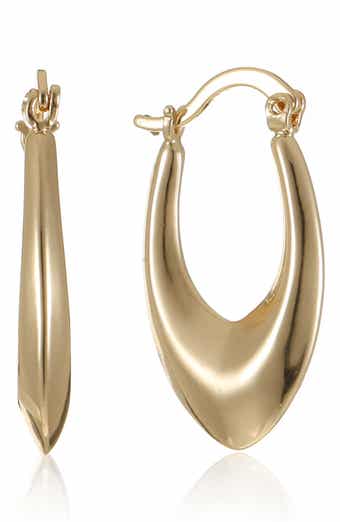 Ettika Pointed Oval Hoop Earrings