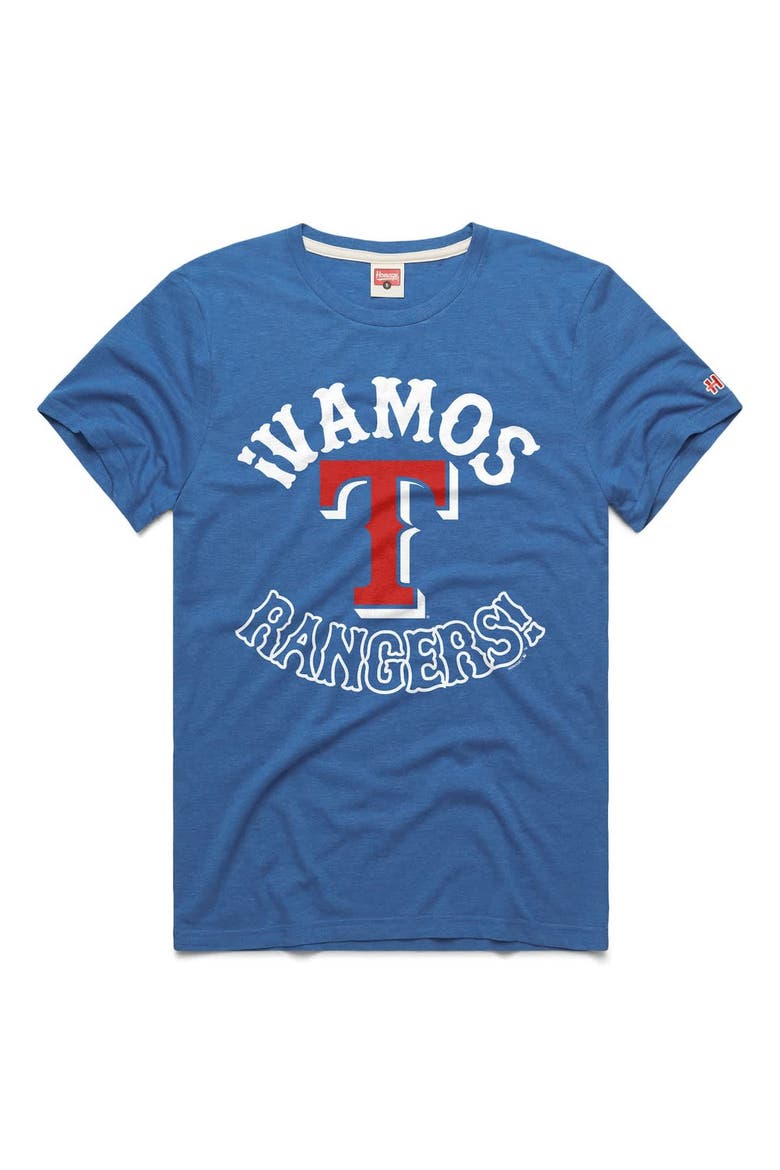 Men's Homage  Royal Texas Rangers Vamos Tri-Blend T-Shirt, Main, color, Royal