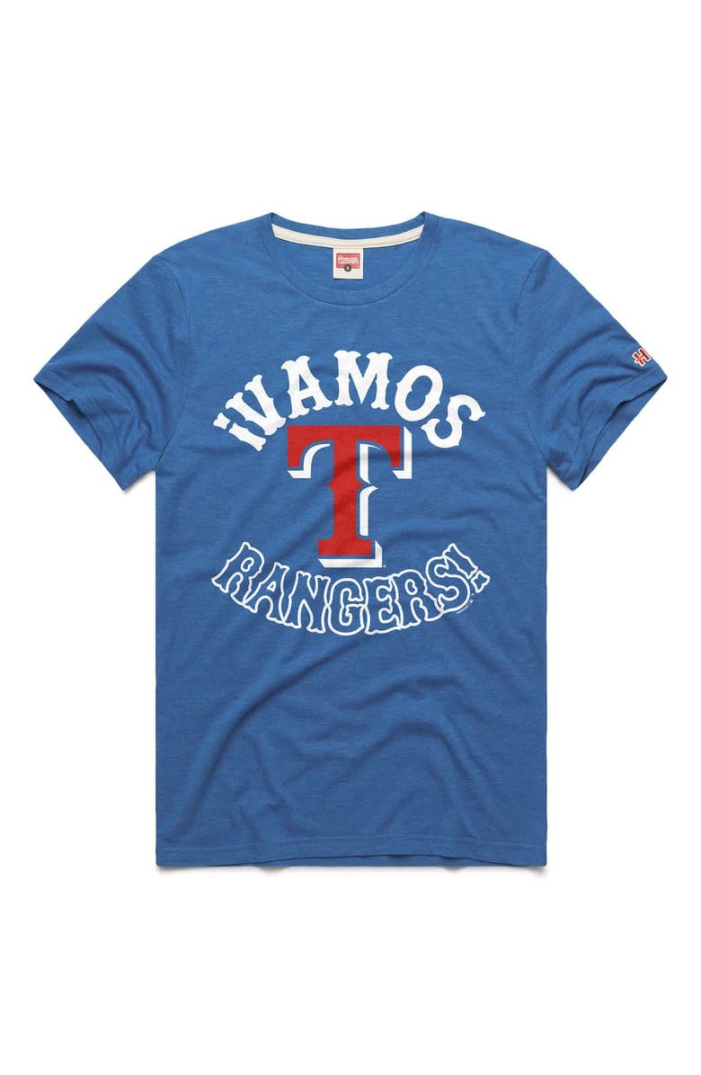 Homage Men's Homage  Royal Texas Rangers Vamos Tri-Blend T-Shirt, Main, color, Royal