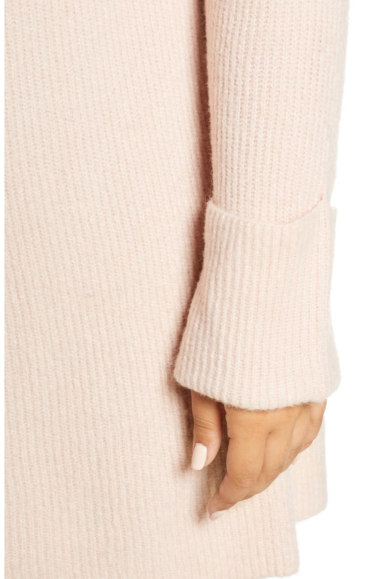 Ribbed Turtleneck Sweater, Alternate, color, PINK SMOKE