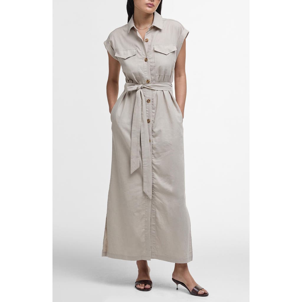 BARBOUR BARBOUR BIRDIE COTTON & LINEN MAXI SHIRTDRESS