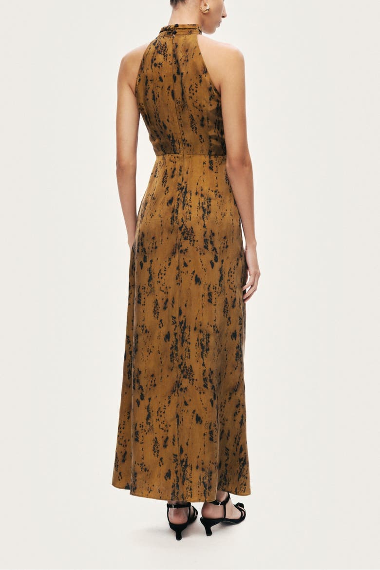 Printed Halter-Neck Maxi Dress, Alternate, color, Multi-Colored