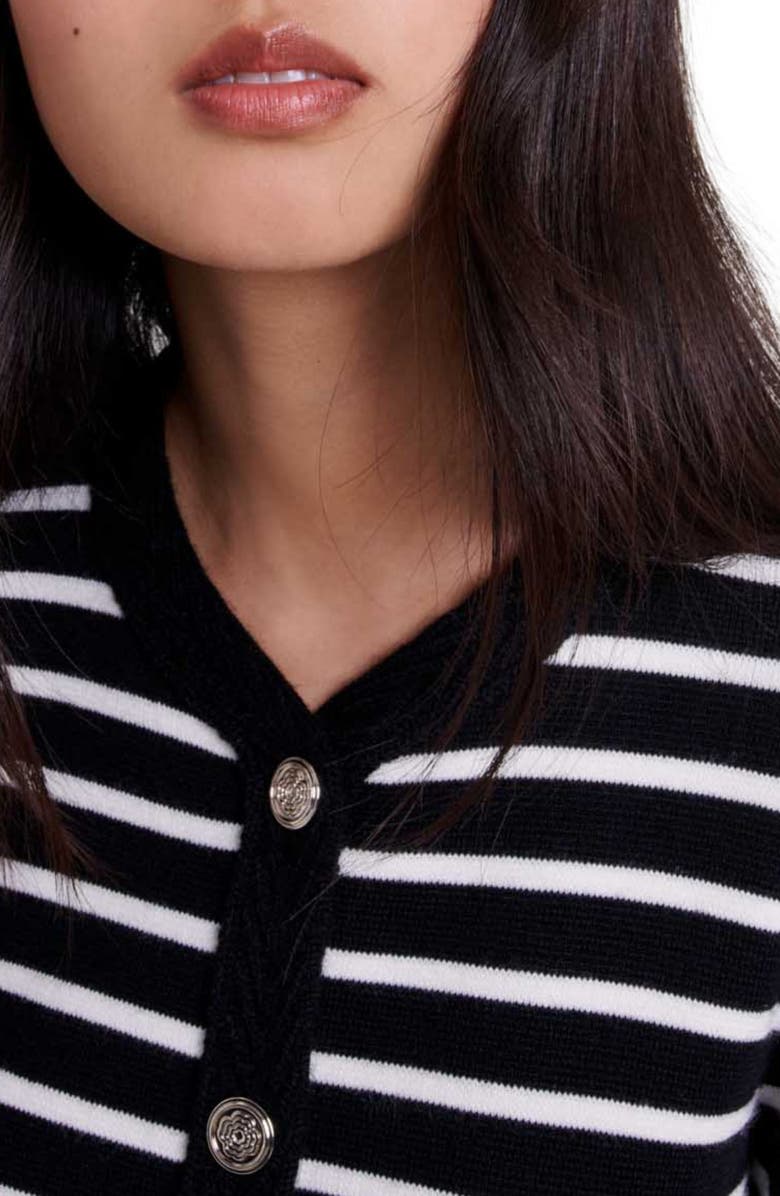 maje Striped cardigan, Alternate, color,