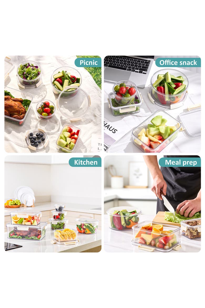 Set of 4 Nesting Round Food Storage Containers, Alternate, color, NO COLOR
