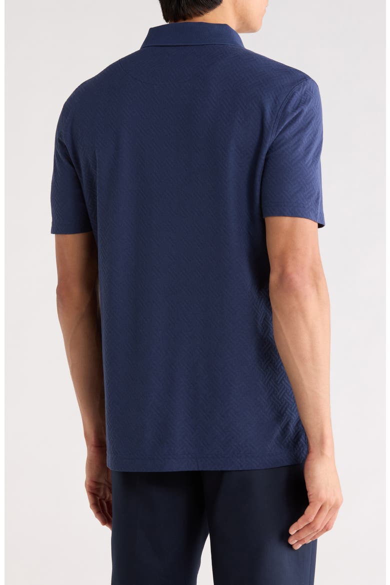 Reimers Lane Sports Fit Cotton Jacquard Polo, Alternate, color, MIDNIGHT