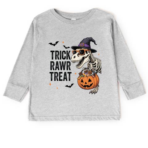Trick Rawr Treat Dino Toddler Long Sleeve Graphic Tee