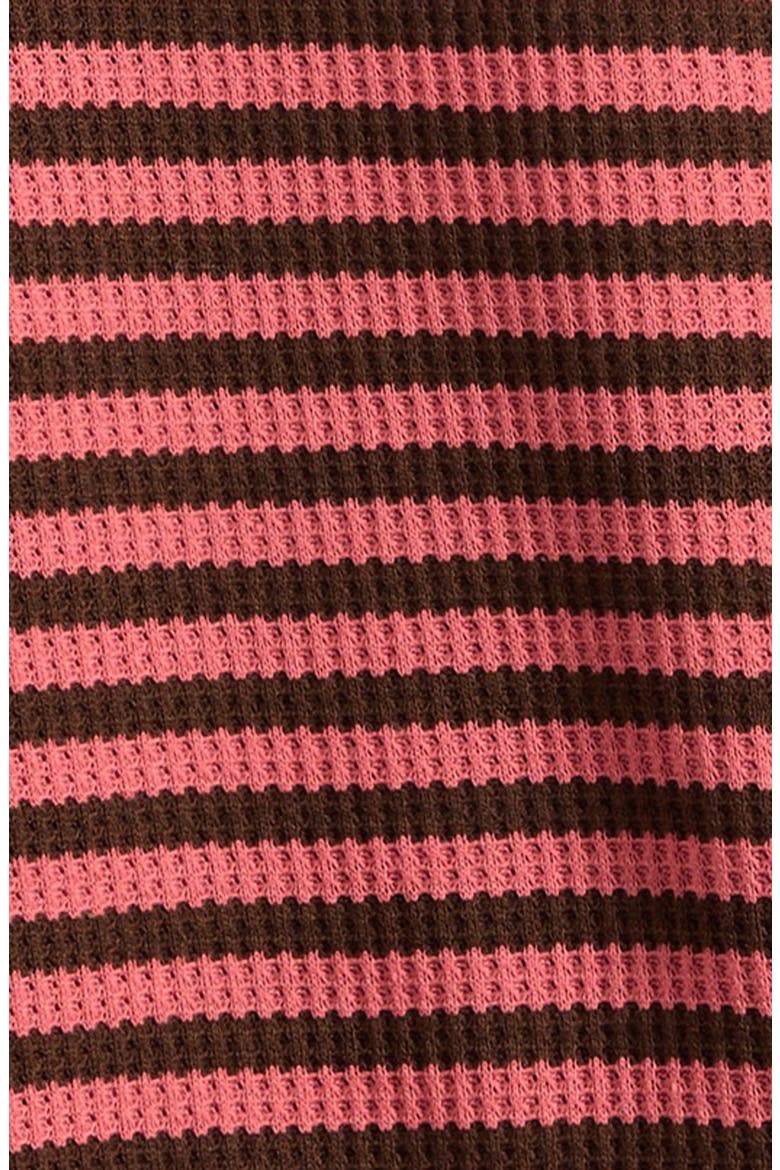Kids' Striped Boatneck Top, Alternate, color, PINK/ BROWN