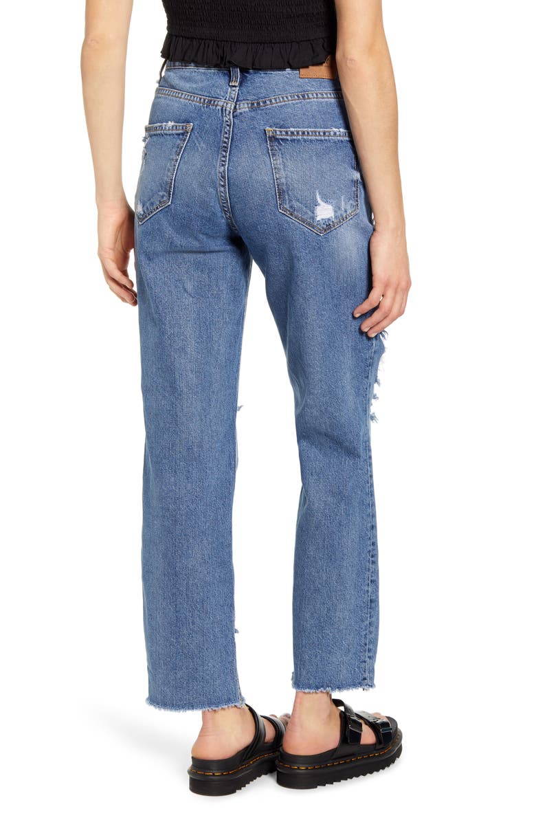 Only Roxy High Waist Straight Leg Jeans, Alternate, color, 