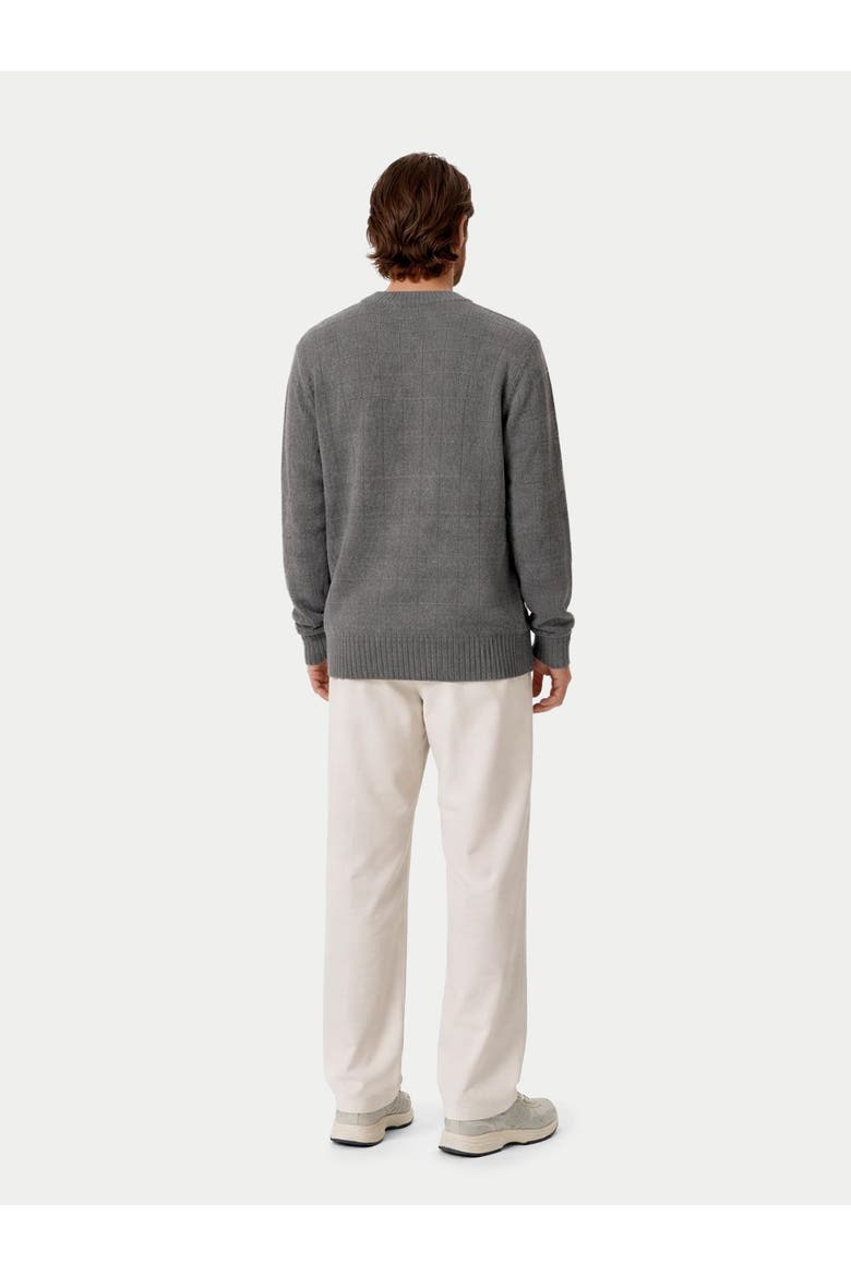 Square-Patterned Cashmere Sweater, Alternate, color, dim gray