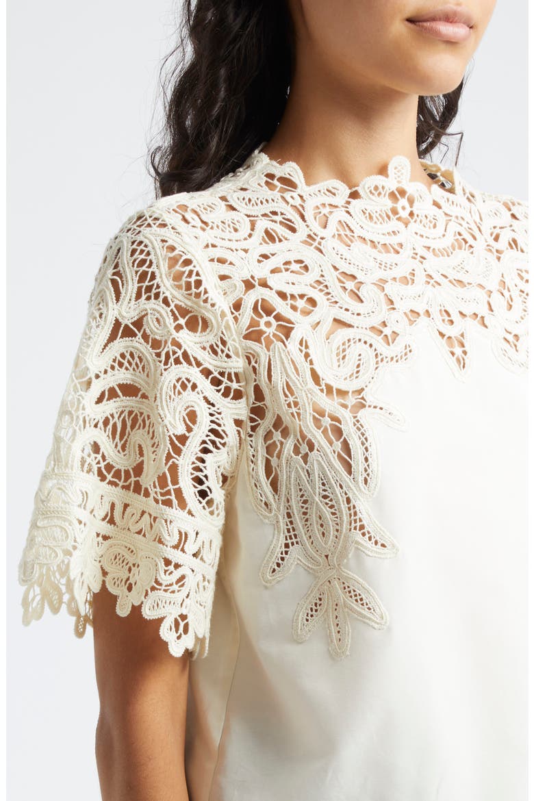 Delia Lace Accent Top, Alternate, color, PEARL