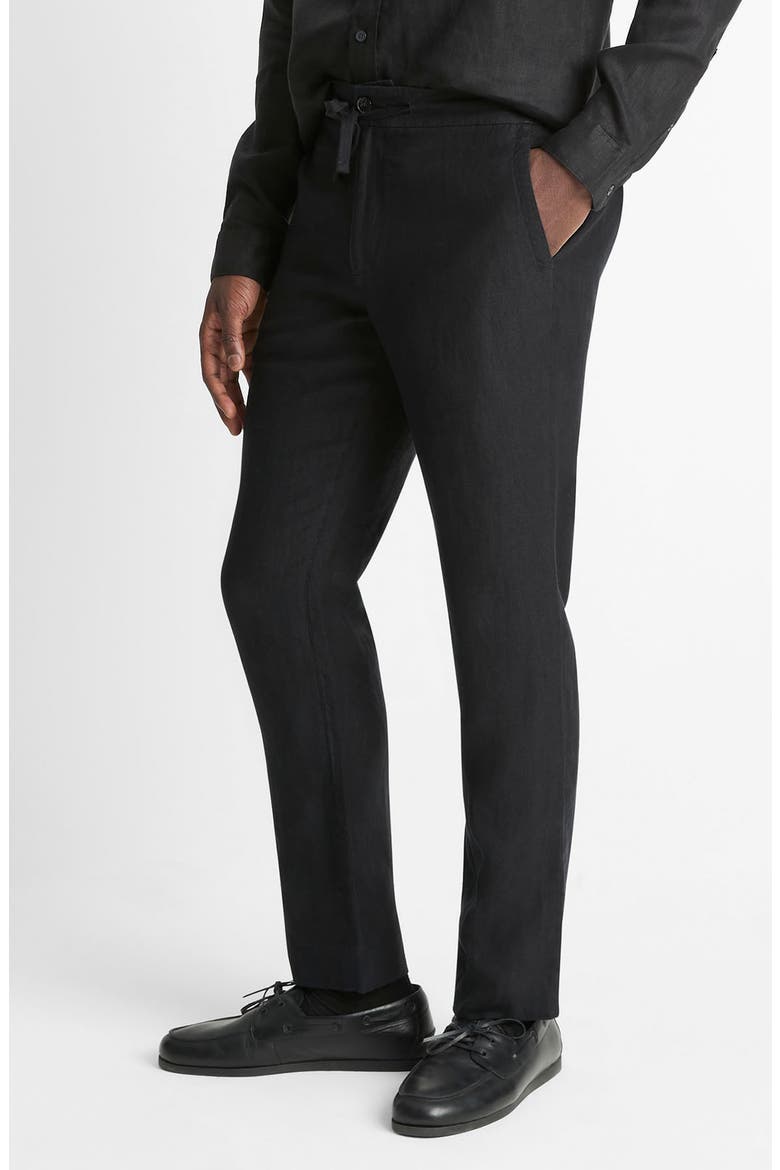 Lightweight Hemp Linen Pants, Alternate, color, BLACK