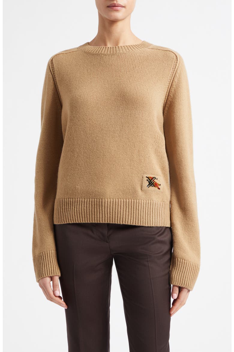 Janelle EKD Wool & Cashmere Crewneck Sweater, Main, color, CAMEL