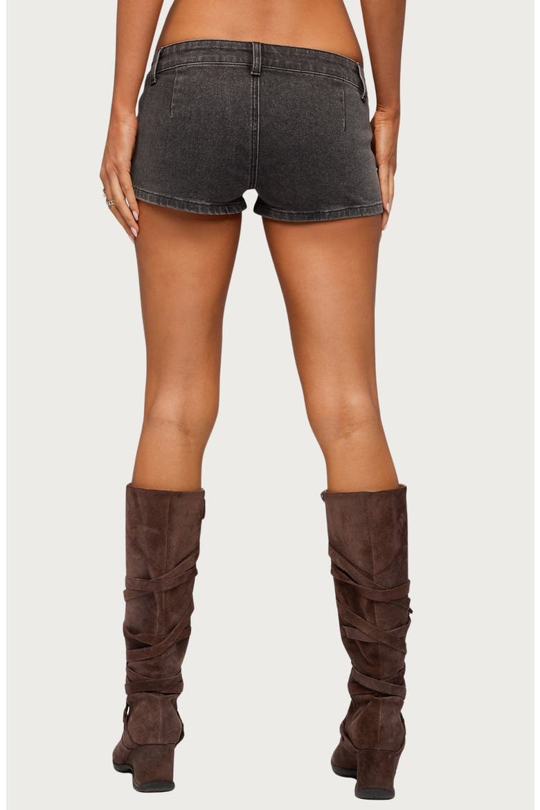 Bryan Denim Micro Shorts, Alternate, color, BLACK-WASHED