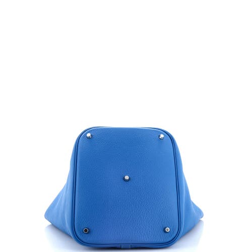 Pre-owned Hermes Hermes Picotin Lock Bag Clemence Gm In Blue