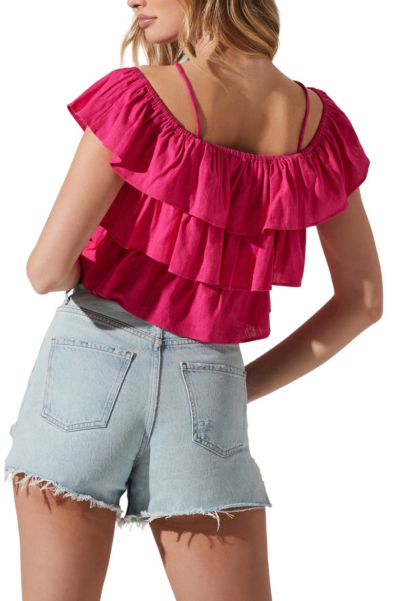 Off the Shoulder Ruffle Top, Alternate, color, FUCHSIA