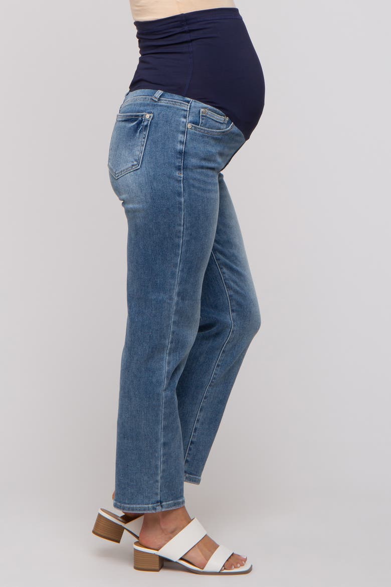 Straight Crop Maternity Jeans, Alternate, color, Blue
