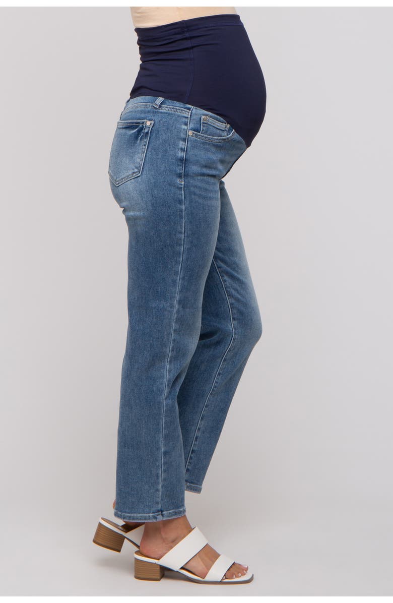PinkBlush Straight Crop Maternity Jeans, Alternate, color, Blue