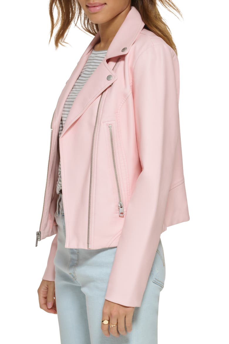 Faux Leather Moto Jacket, Alternate, color, ROSE QUARTZ