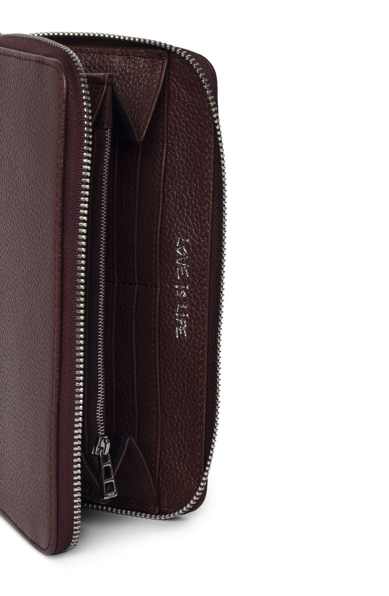 Zadig & Voltaire Compagnon Leather Zip Wallet, Alternate, color, Fierce