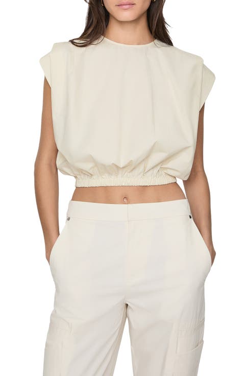 Holly Pleated Poplin Crop Top