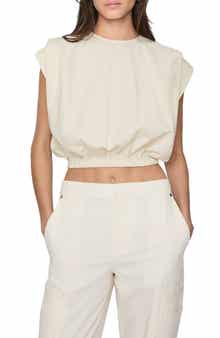 Rebecca Minkoff Holly Pleated Poplin Crop Top