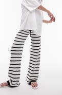 Topshop Stripe Open Stitch Knit Drawstring Pants