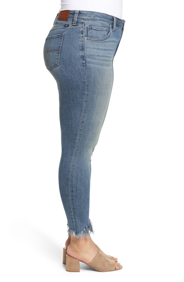 Lucky Brand Ginger Fringed Hem Skinny Jeans, Alternate, color, 