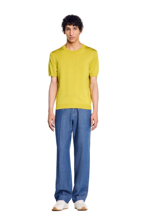 Sandro Knitted T-shirt In Super Green