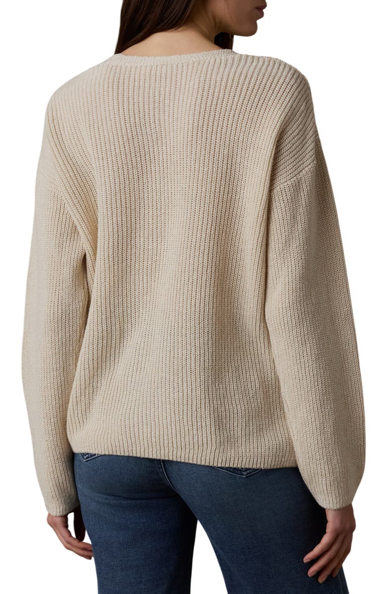 Faherty Miramar Stripe Deep V-Neck Sweater, Alternate, color, Summer Sand