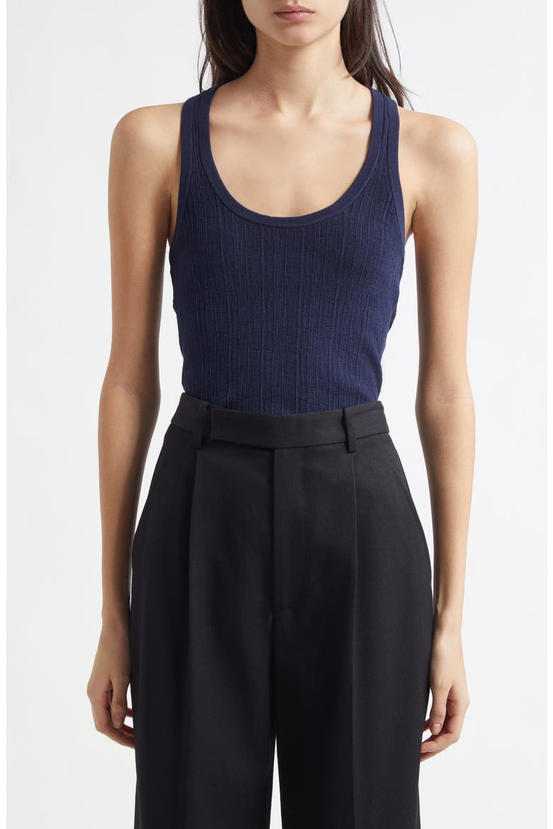 Iris Racerback Cotton Blend Tank, Main, color, NAVY