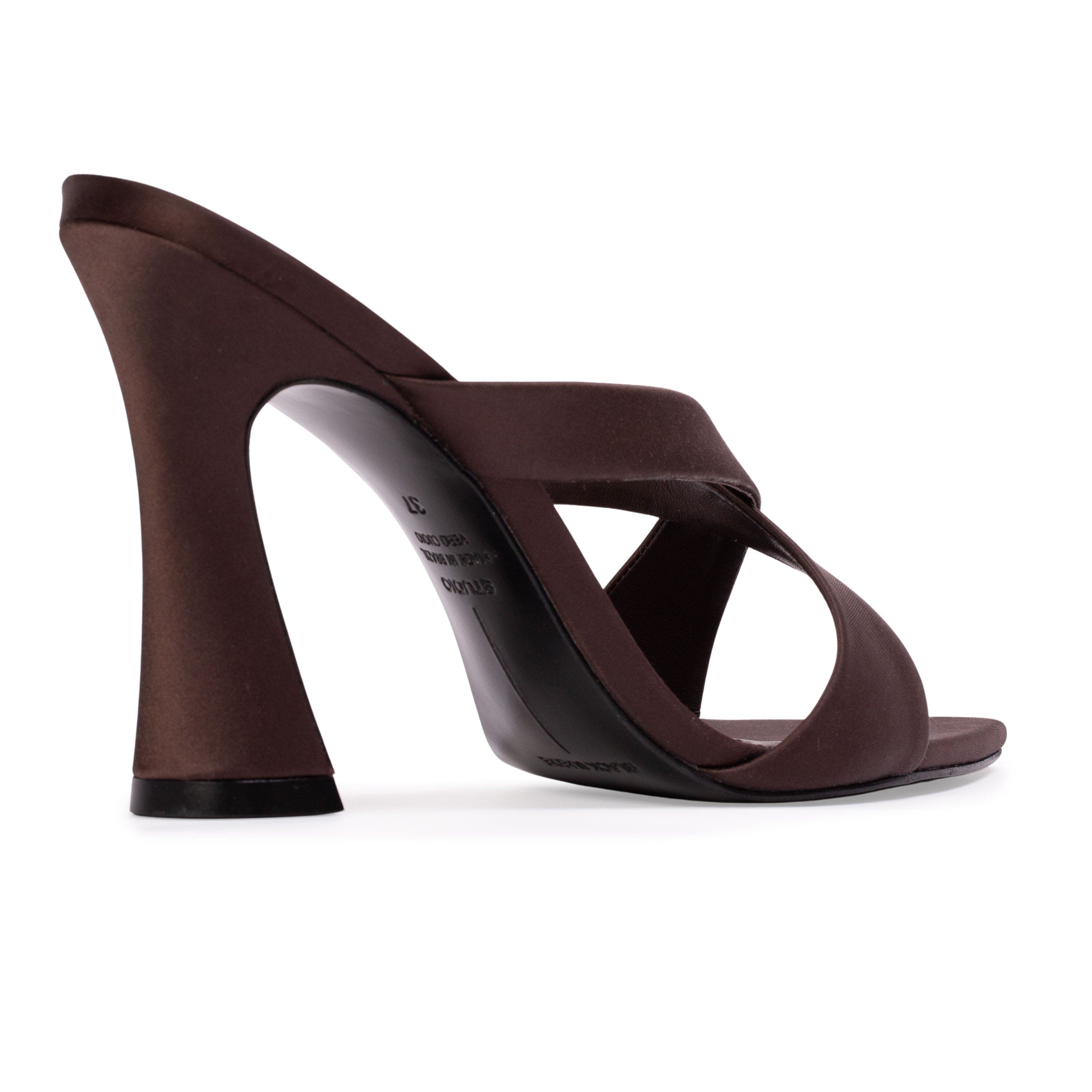 Zoey 100 Satin Sandal, Alternate, color, Cacao Satin