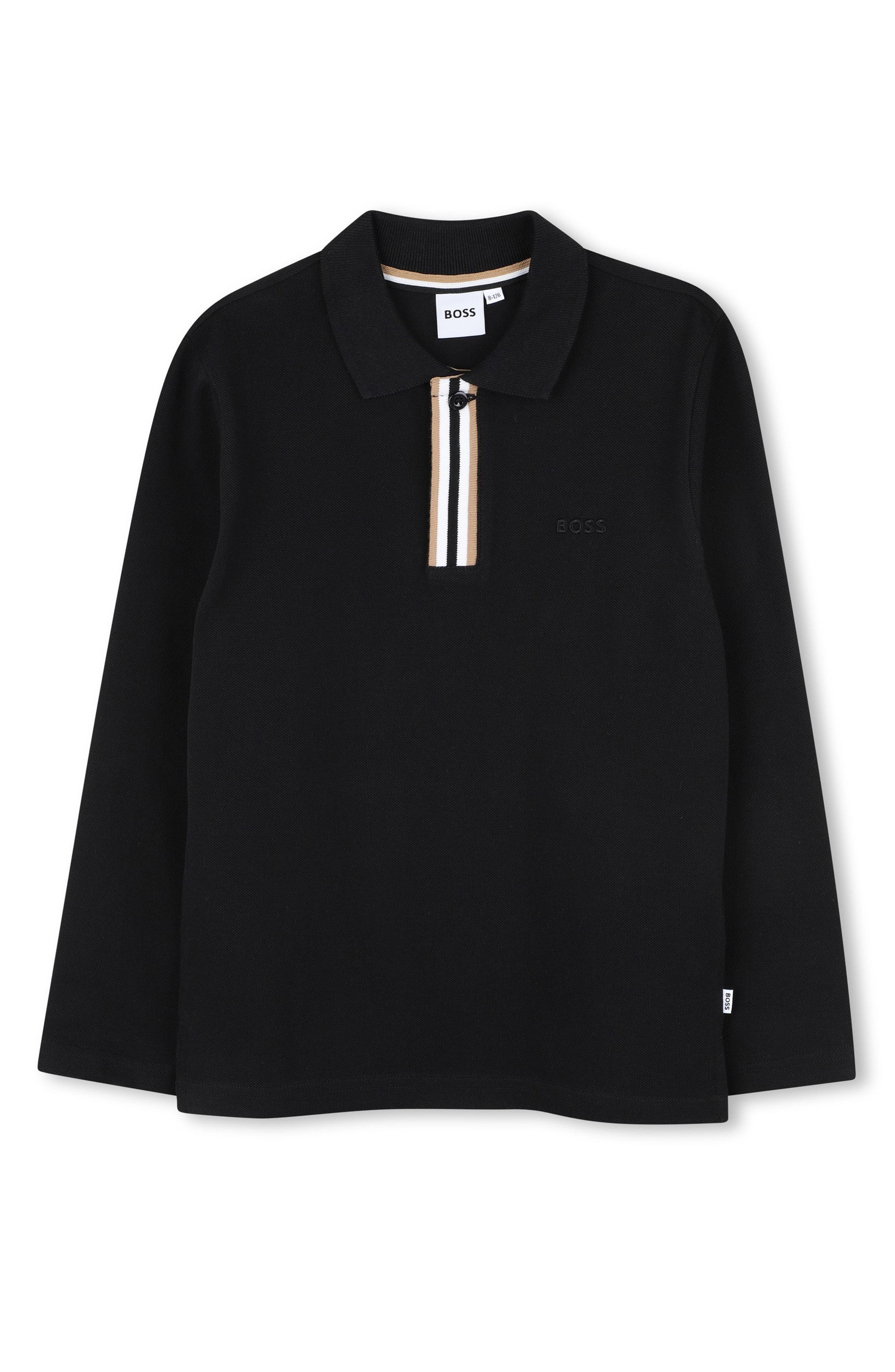 BOSS Kidswear Kids' Long Sleeve Cotton Polo