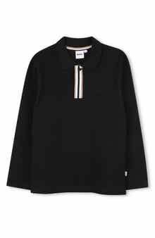 BOSS Kidswear Kids' Long Sleeve Cotton Polo