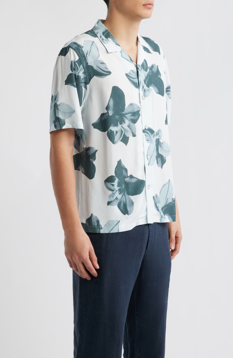 rag & bone Avery Floral Camp Shirt, Alternate, color, Mint