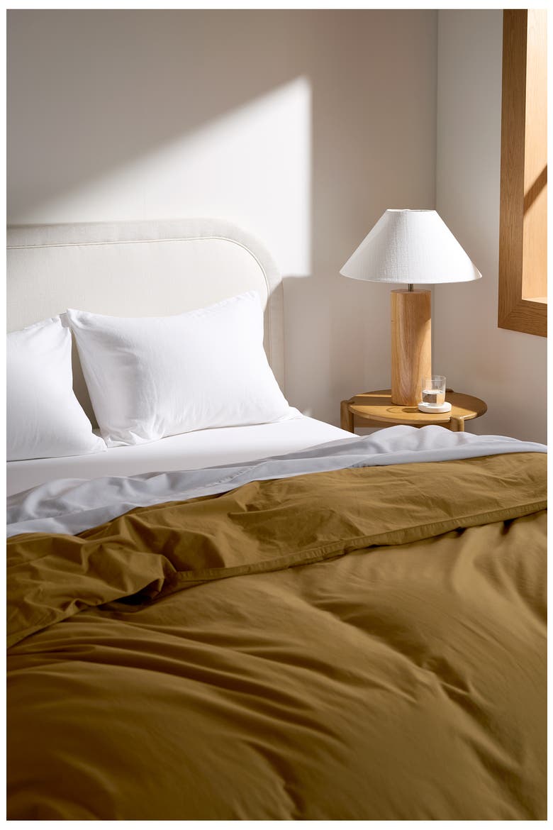 Soft Luxe Organic Cotton Sateen Sheet Set (Nordstrom Exclusive), Alternate, color, WHITE