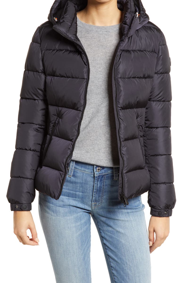 Save The Duck Tess Hooded Water Repellent Puffer Jacket, Main, color,