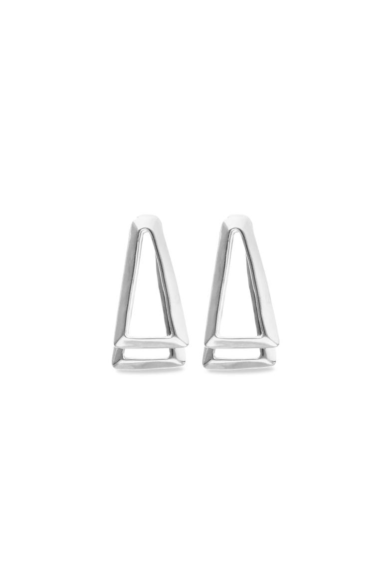 Silver-tone Open Triangle Stud Earrings, Alternate, color, Silver