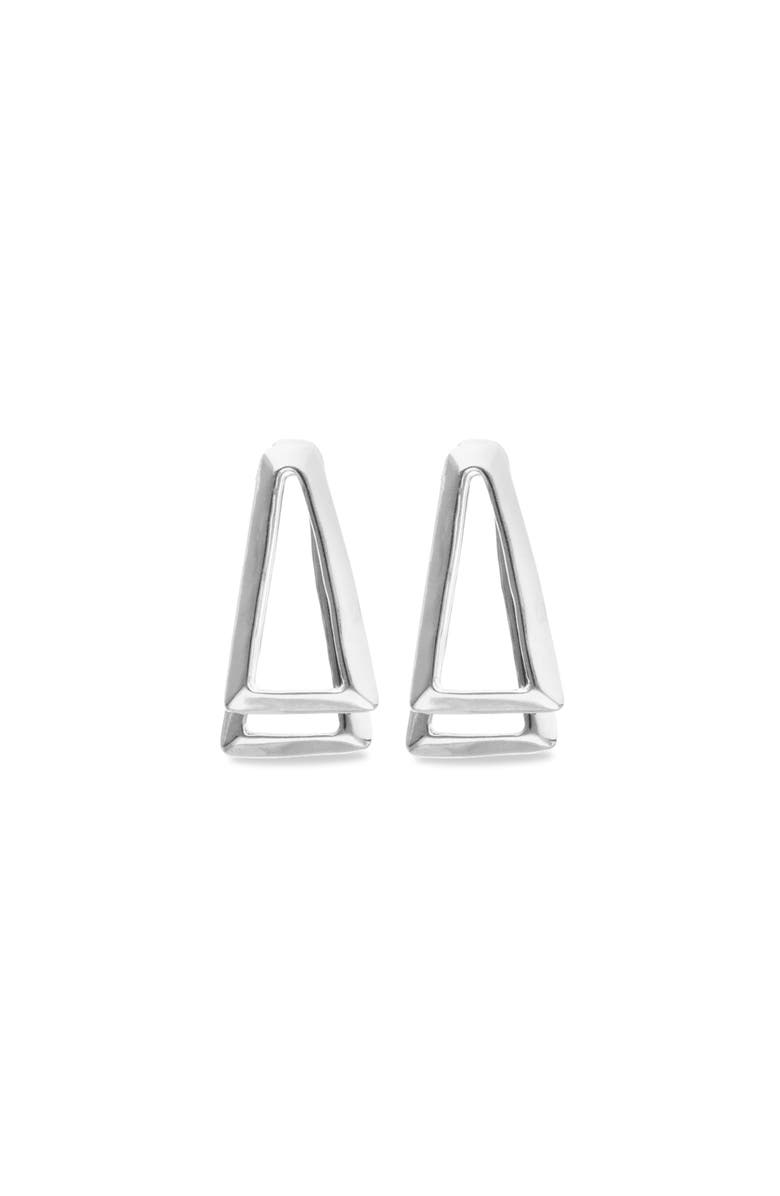 UNODE50 Silver-tone Open Triangle Stud Earrings, Alternate, color, Silver