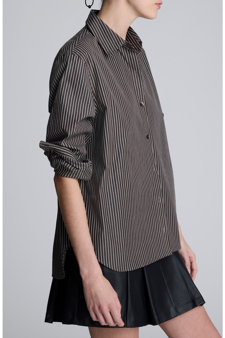 Cotton Boyfriend Shirt, Alternate, color, SABLE BROWN MULTI
