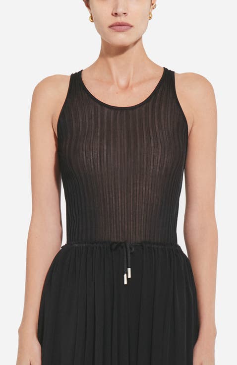 Sheer Rib Tank Top in Viscose
